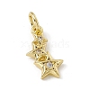 Brass Micro Pave Cubic Zirconia Charms ZIRC-F132-18G-1