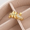 Rack Plating Brass Micro Pave Clear Cubic Zirconia Cuff Rings for Women RJEW-M028-117G-3