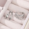 304 Stainless Steel Huggie Hoop Earrings for Women EJEW-C096-42P-01-4