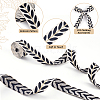 3 Yards Polyester Leaf Jacquard Ribbons SRIB-WH20020-020C-6