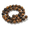 Frosted Natural Tiger Eye Beads Strands G-Q177-A01-01-3