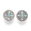 Zinc Metal Alloy & Natural Turquoise Buttons BUTT-WH0057-001A-AS-1