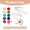 2 Sets Alloy Hollow Essential Oil Diffuser Perfume Locket Pendant 304 Stainless Steel Chain Necklaces NJEW-HS0001-22D-2