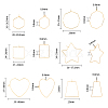 36Pcs 6 Style Brass Hoop Earring Findings KK-FH0005-44-2