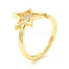 Clear Cubic Zirconia Star Open Cuff Ring for Women ZIRC-P096-12G-1