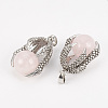 Natural Rose Quartz Pendants G-S292-01D-2