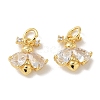 Brass Micro Pave Cubic Zirconia Pendents KK-R210-14G-1