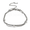 304 Stainless Steel Rope Chain Bracelets BJEW-R003-04P-02-2