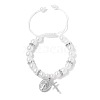 Adjustable Plastic Imitation Pearl Cubic Zirconia Braided Bead Bracelets PW-WGD1F75-01-1