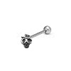 Skull 304 Stainless Steel Straight Barbell 15 Gauge Piercing Tongue Rings for Women Men WG4053D-02-1