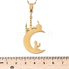 201 Stainless Steel Hollow Moon with Castle and Prayer Pendant Necklaces for Ramadan & Eid Mubarak NJEW-D318-05G-5