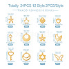 Fashewelry 24Pcs 12 Style Stainless Steel Charms STAS-FW0001-30-11