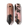 Natural Rhodonite Pointed Pendants G-D460-01S-2