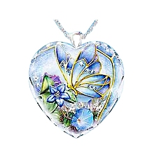 Heart Glass Pendant Necklaces PW23052491682