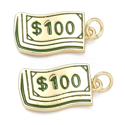 Brass Enamel Pendants KK-F933-11G-1