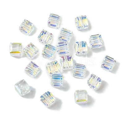 100Pcs Transparent Electroplate Glass Beads GLAA-K064-08A-AB01-1
