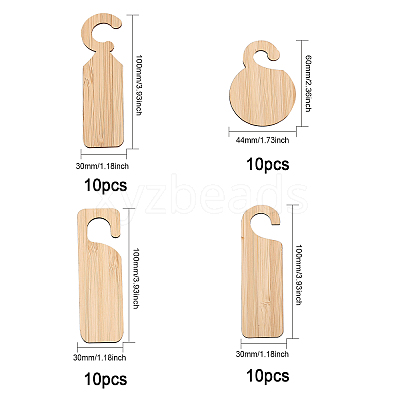 40Pcs 4 Style Blank Wood Plant Labels AJEW-CA0003-79-1