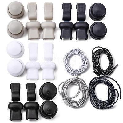16Set 4 Color DIY Elastic Lock Shoelace AJEW-NB0002-35-1