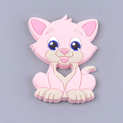 Food Grade Eco-Friendly Silicone Kitten Cabochons SIL-T052-08B-1