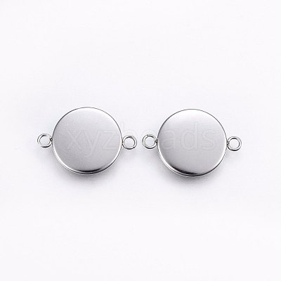 Tarnish Resistant 304 Stainless Steel Cabochon Connector Settings X-STAS-I095-28P-C-1