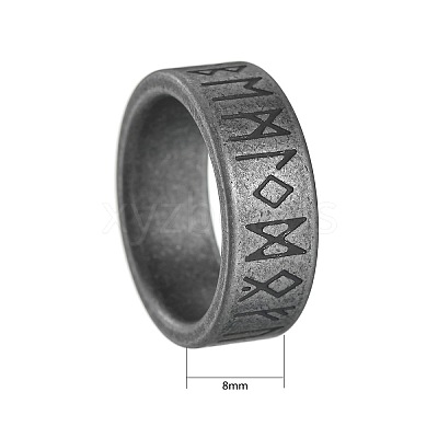 Viking Rune 304 Stainless Steel Finger Rings for Men WGDF4AB-47-1