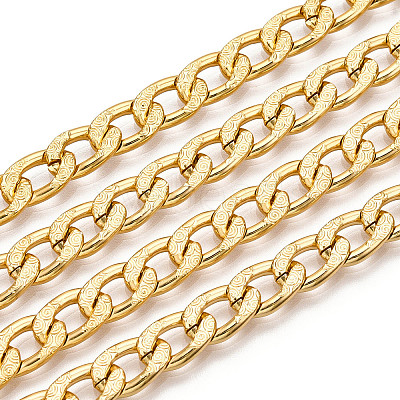 Aluminium Textured Cuban Link Chains CHA-T001-41G-1