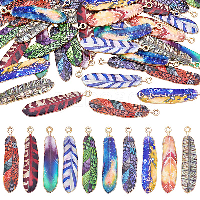 40Pcs 10 Colors Rack Plating Alloy Pendants FIND-UN0007-45-1