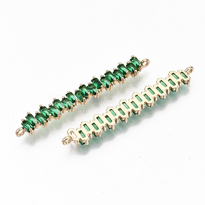 Brass Micro Pave Cubic Zirconia Links Connectors KK-S359-075C-RS-1