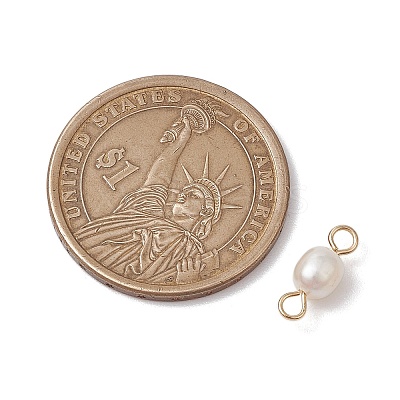 Natural Freshwater Pearl Potato Connector Charms PALLOY-JF03201-01-1