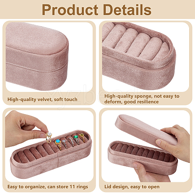 Velvet Jewelry Ring Organizer Storage Boxes CON-WH0115-11A-1