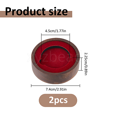 Round Wood Commemorative Coin Storage Plate AJEW-WH0886-21A-1