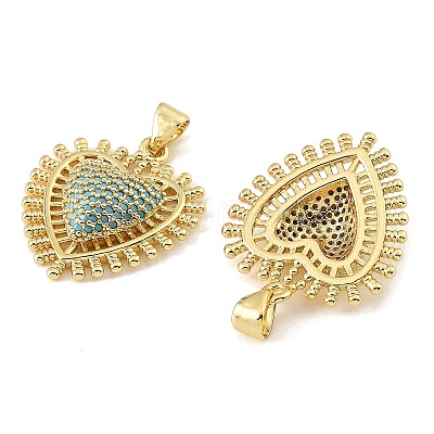 Brass Micro Pave Sky Blue Cubic Zirconia Pendants CU-CBA6938-07G-05-1