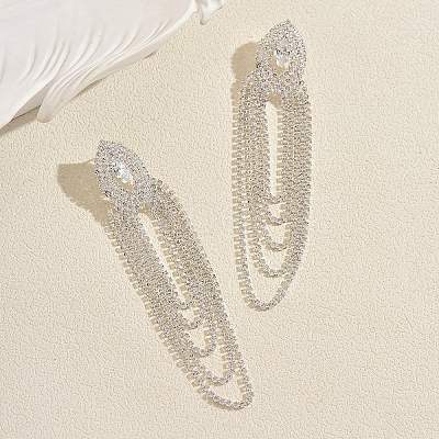 Brass Rhinestone Stud Earrings for Women DO8173-1