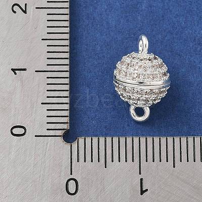 Brass Micro Pave Clear Cubic Zirconia Magnetic Clasps KK-P284-01A-S-1