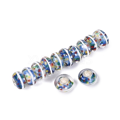 Handmade Lampwork & Brass Core European Beads LAMP-N044-09S-01-1