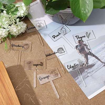 1 Set Acrylic Plant Labels AJEW-CA0004-57A-1