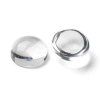 Transparent Half Round Glass Cabochons X-GGLA-R027-14mm-1