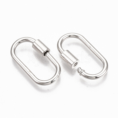 Brass Screw Carabiner Lock Charms KK-T047-07P-1