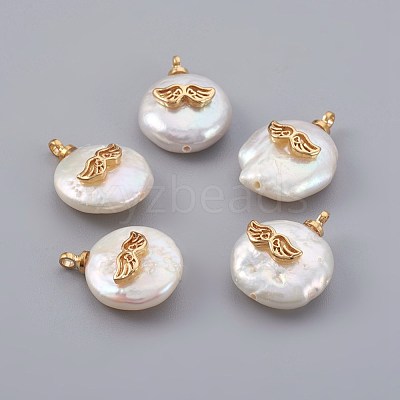 Natural Cultured Freshwater Pearl Pendants PEAR-F008-21G-1