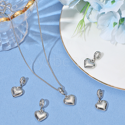 5Pcs 304 Stainless Steel European Dangle Charms STAS-BBC0007-89-1