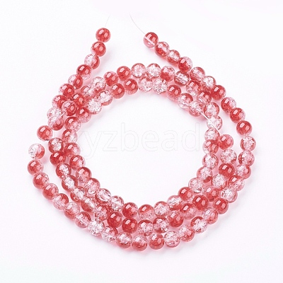 Crackle Glass Beads Strands X-GGC8mmY-A74-1