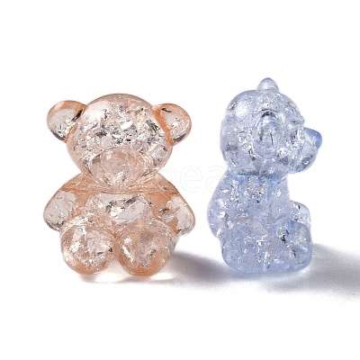 Crackle Transparent Acrylic Beads OACR-G033-05D-1