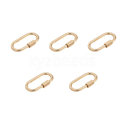 Brass Screw Carabiner Lock Charms ZIRC-E164-12G-1