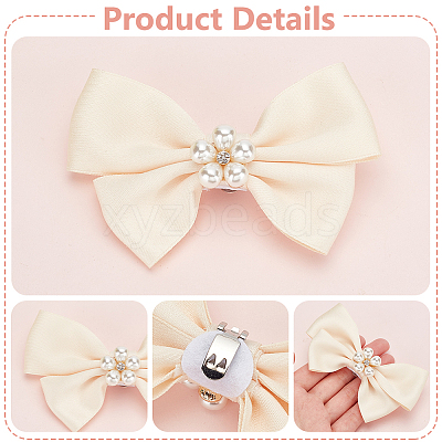 2 Pairs 2 Colors Polyester Bowknot Bridal Shoe Decoration DIY-PH0020-72-1