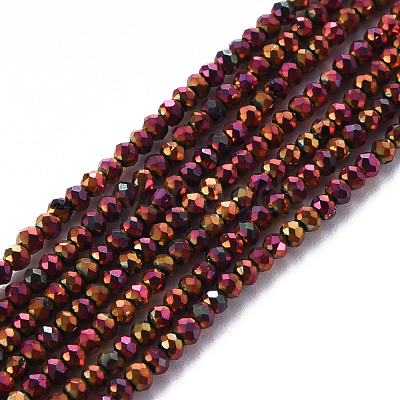 Electroplated Glass Beads Strands EGLA-S174-23D-05-1