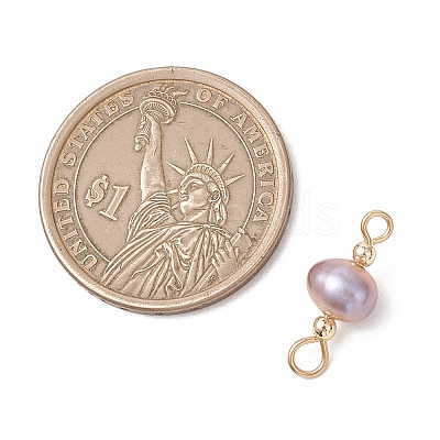 Natural Cultured Freshwater Pearl Potato Connector Charms PALLOY-JF04928-1