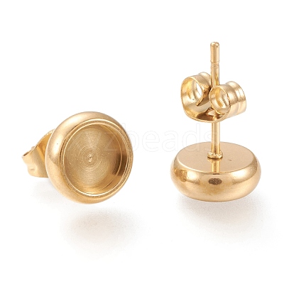 Ion Plating(IP) 304 Stainless Steel Stud Earring Settings STAS-I162-02B-G-1