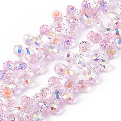 Transparent Electroplate Glass Beads Strands EGLA-F152A-AB03-1