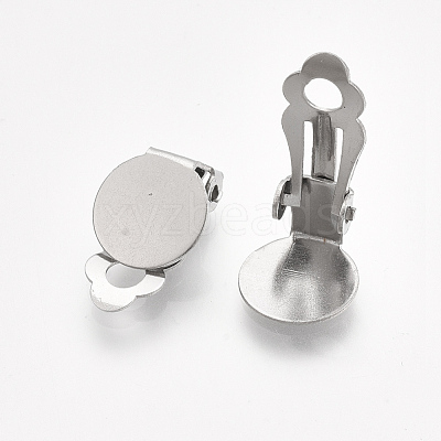 Tarnish Resistant 304 Stainless Steel Clip-on Earring Findings STAS-T045-33B-P-1