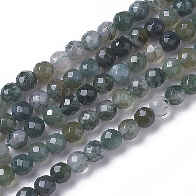 Natural Moss Agate Beads Strands X-G-F596-21-3mm-1